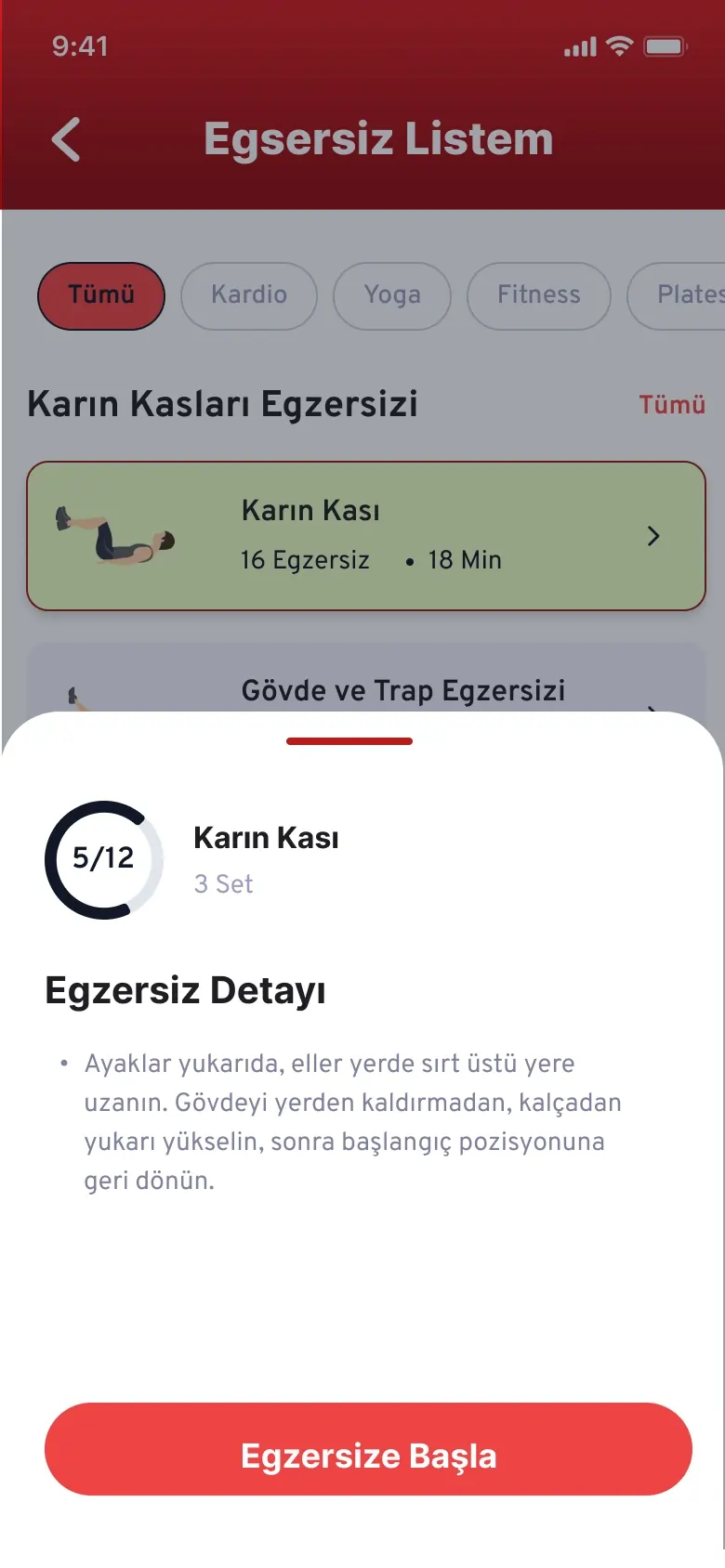 GymExxtra app screenshot - Exercise performance